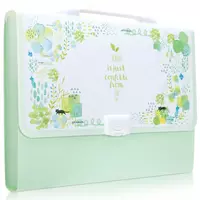  Пластиковая папка-портфель для документов Deli 13 отд.  А4  заст. замок (Арт.- 5876) Цв. ассорти - 