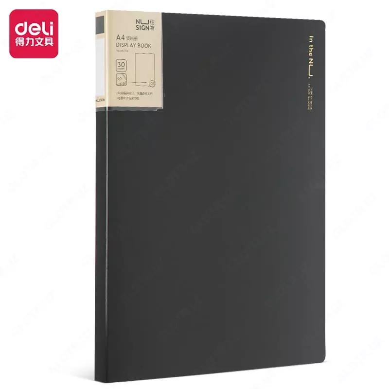 Пластиковая папка для документов Deli Nusign 190  30 вклад.  310 х 235 х 17 мм (Арт. - 190-NS-gr) Темно/серая