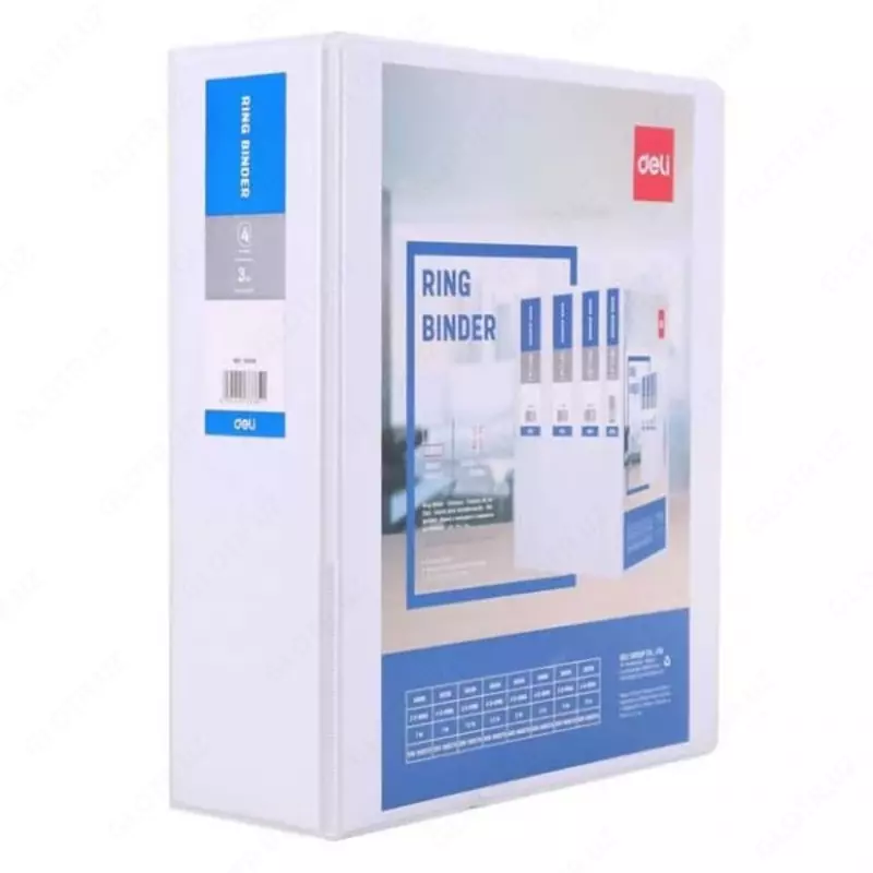 Пластиковая папка для документов Deli 4 D-кольца.  250 x 310 x 75 мм  А4  600 мкм (Арт. - 5621)