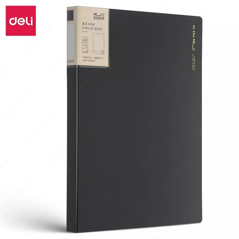 Plastik hujjat papkasi Deli Nusign 191  40 qoshimcha  310 x 235 x 21 mm (Art. - 191-NS-gr) Toq/kulrang