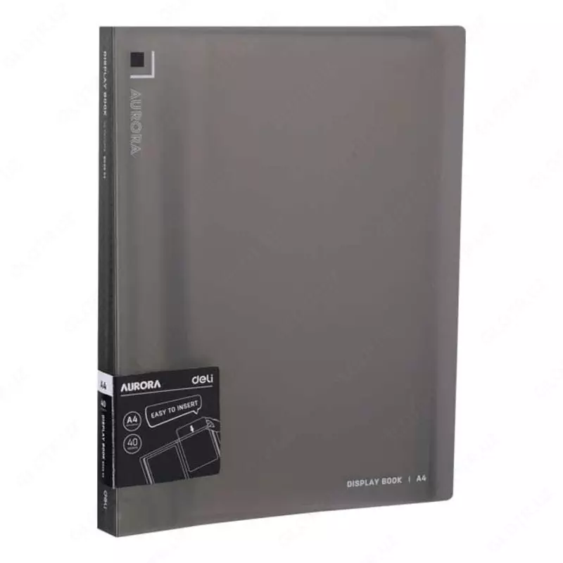 Plastik hujjat papkasi Deli Aurora 40 qoshimchalar  A4  210 x 297 x 21 mm  500 mikron (Art. - 02622-EB) Toq/kulrang