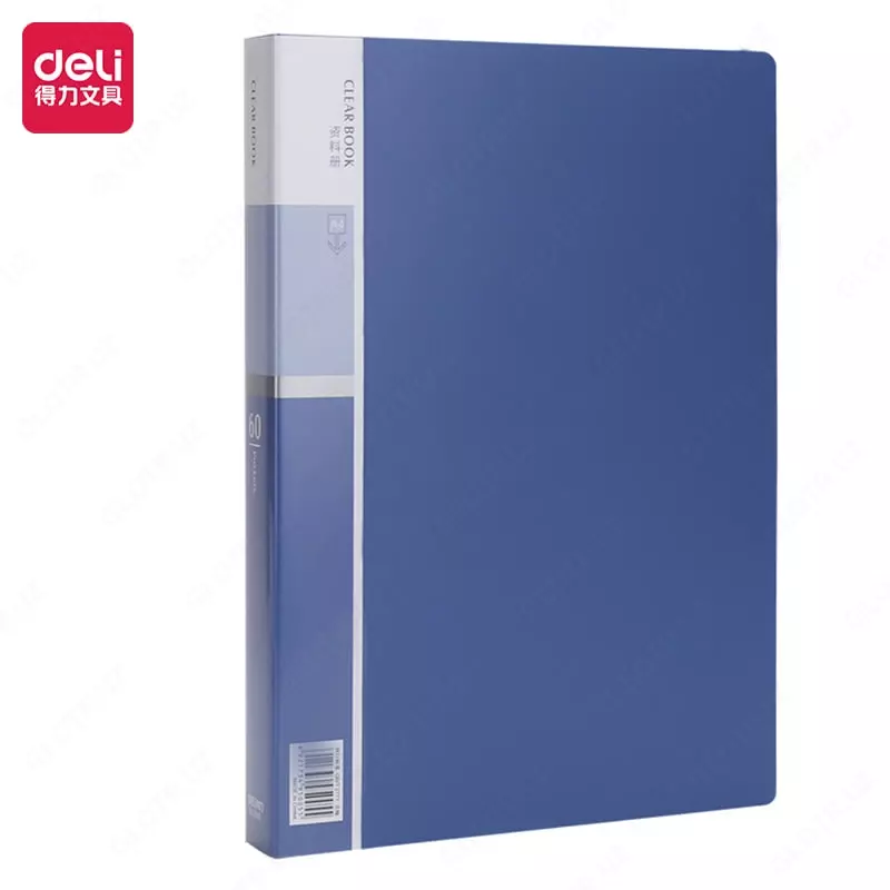  Hujjatlar uchun plastik papka Deli 60 varaq  A4  310 x 235 x 34 mm  500 mikron (Art. - 5005) Assortiment - 