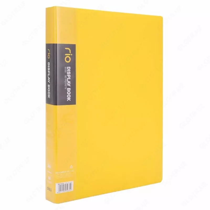   Пластиковая папка для документов Deli RIO  60 вклад.  А4  310 x 235 x 34 мм  500 мкм (Арт. - 5035) Цв. ассорти