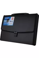  Пластиковая папка-портфель для документов Deli 7+1 отд.  330 х 238 х 36 мм  заст. замок (Арт.- 5577) Черная - 