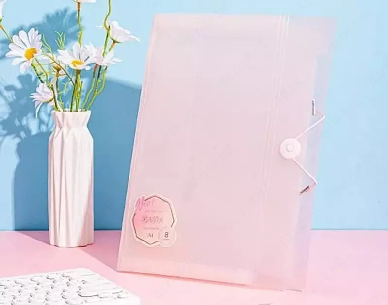  Пластиковая папка-картотека для документов Deli 8 отд.  330 х 250 мм  заст. резинка (Арт.- 307-PM) Ассортимент - 