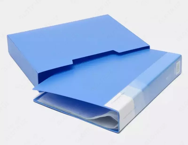   Hujjatlar uchun plastik papka Deli 80 varaq  A4  310 x 235 x 50 mm  500 mikron (Art. - 5280) Moviy