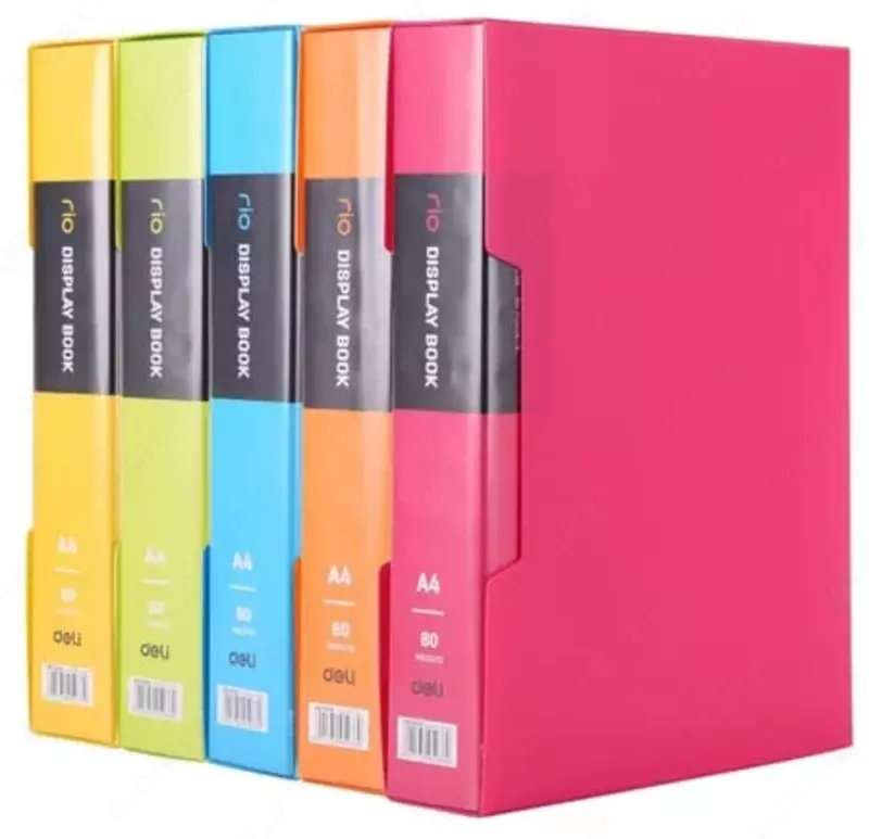 Пластиковая папка для документов Deli RIO  80 вклад.  А4  310 x 230 x 50 мм  500 мкм (Арт. - 5036) Цв. ассорти