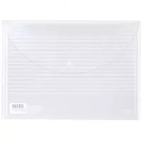  Папка - конверт Deli  пластиковая  1 отд.  А4  1 кнопка  180 мкм (Арт. - 5502) Прозрачная - 