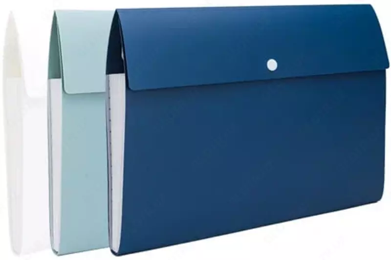 Пластиковая папка-картотека для документов Deli Linfini  7 отд.  245 х 325 х 12 мм  заст. кнопка (Арт.- 606-EF) Ассортимент