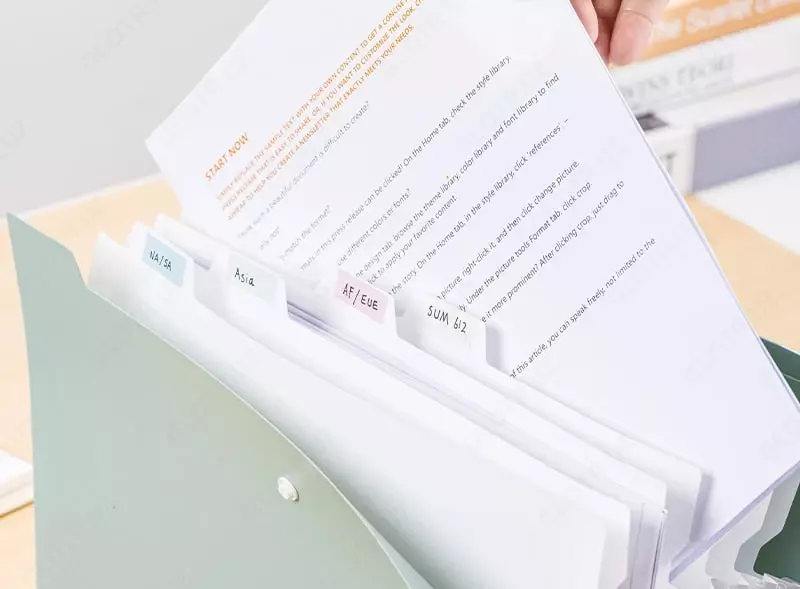  Пластиковая папка-картотека для документов Deli Linfini  7 отд.  245 х 325 х 12 мм  заст. кнопка (Арт.- 606-EF) Ассортимент - 