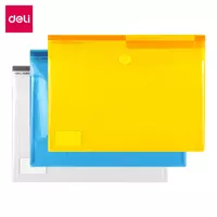 Пластиковая папка - конверт Deli 1 отд.  А4  заст. липучка  180 мкм (Арт. - 5504) Цв. ассорти