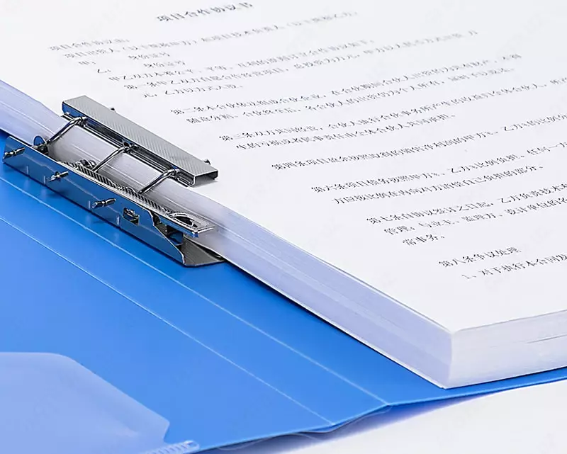   Пластиковая папка для документов (боковой зажим) Deli 70 мм  А4  600 мкм (Арт. - 5301bl) Голубая