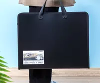  Пластиковая папка художника Deli Nuevo  2 ручки  1 отд.  440 х 350 мм  заст. молния (Арт. - 72706-bk) Черная Только в розницу