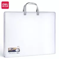 Пластиковая папка художника Deli Nuevo  2 ручки  1 отд.  440 х 350 мм  заст. молния (Арт. - 72706-wt) Белая