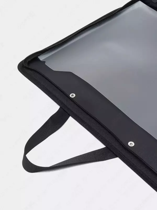   Пластиковая папка художника Deli Nuevo  2 ручки  1 отд.  590 х 460 мм  заст. молния (Арт. - 72705-bk) Черная