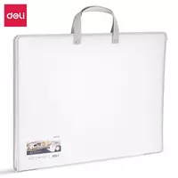 Пластиковая папка художника Deli Nuevo  2 ручки  1 отд.  590 х 460 мм  заст. молния (Арт. - 72705-wt) Белая