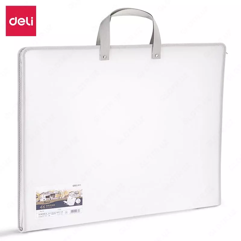 Пластиковая папка художника Deli Nuevo  2 ручки  1 отд.  590 х 460 мм  заст. молния (Арт. - 72705-wt) Белая