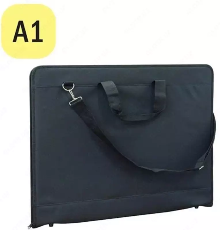  Тканевая папка художника А1 ArtSpace  2 ручки  2 отд.  920 х 680 мм  заст. молния (Арт. - 241279) Черная - 