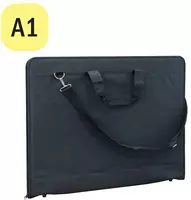  Тканевая папка художника А1 ArtSpace  2 ручки  2 отд.  920 х 680 мм  заст. молния (Арт. - 241279) Черная - 