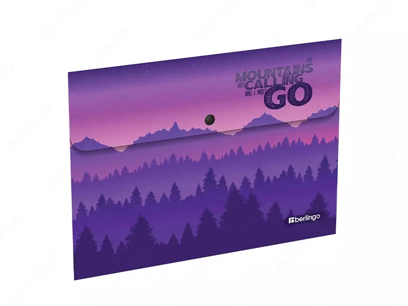 Папка - конверт Berlingo Scenic-2  пластиковая  1 отд.  А4  1 кнопка  330 мкм  120 л. (Арт. - EFb_A4S16)