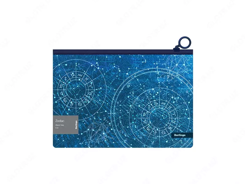  Папка - конверт Berlingo Zodiac  пластиковая  1 отд.  А4  Zip - молния  180 мкм  100 л. (Арт. - ZGn_A4975) - 