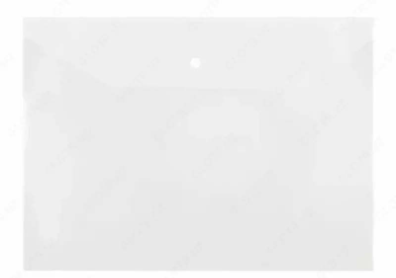 Папка - конверт Стамм  пластиковая  1 отд.  А4  1 кнопка  150 мкм  100 л. (Арт. - ММ-32272) Прозрачная