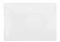 Папка - конверт Стамм  пластиковая  1 отд.  А4  1 кнопка  150 мкм  100 л. (Арт. - ММ-32272) Прозрачная