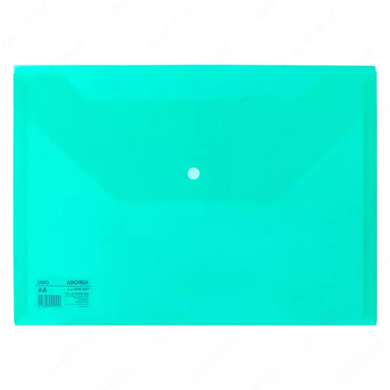 Папка - конверт Deli Aurora  пластиковая  1 отд.  А4  1 кнопка  180 мкм  100 л. (Арт. - 10452-EF) Зеленая