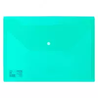Папка - конверт Deli Aurora  пластиковая  1 отд.  А4  1 кнопка  180 мкм  100 л. (Арт. - 10452-EF) Зеленая