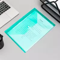  Папка - конверт Deli Aurora  пластиковая  1 отд.  А4  1 кнопка  180 мкм  100 л. (Арт. - 10452-EF) Зеленая Только в розницу