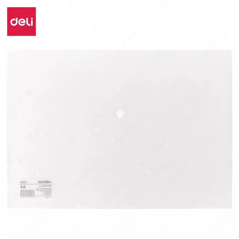 Papka - konvert Deli Aurora  plastmassa  1 bolim  A4  1 tugma  160 mikron  100 l. (Art. - 10512-EF) Shaffof