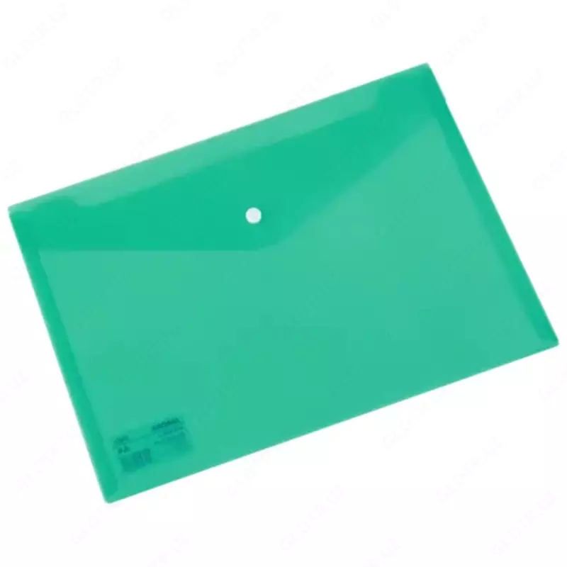  Папка - конверт Deli Aurora  пластиковая  1 отд.  А4  1 кнопка  200 мкм  100 л. (Арт. - 5505-gn) Зеленая - 