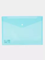 Papka - konvert Deli Aurora  plastmassa  1 bolim  A4  1 tugma  200 mikron  100 l. (Art. - 5505-br) Turkuaz