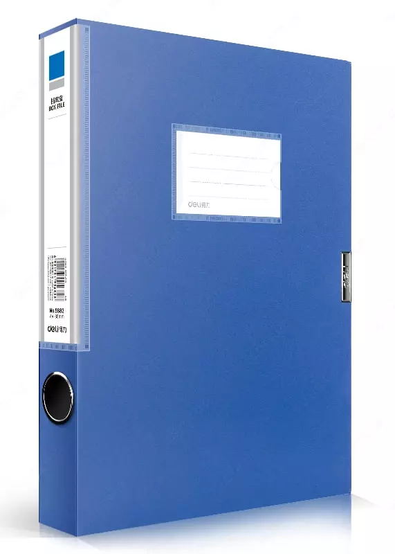 Пластиковая папка-накопитель Deli 320 х 240 х 35 мм  застежка-липучка  350 л (Арт.- 5682bl) Синяя