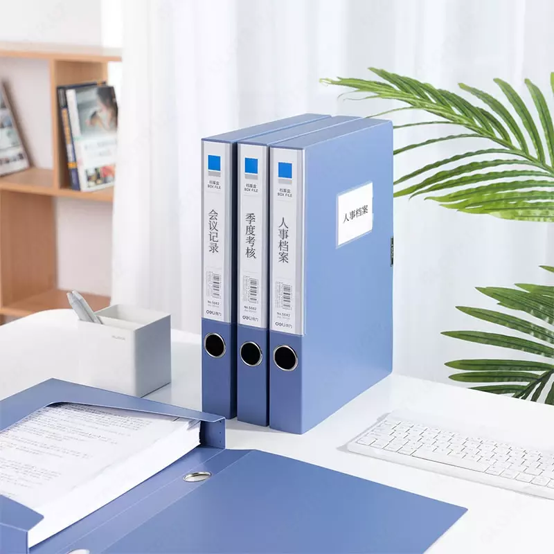  Пластиковая папка-накопитель Deli 320 х 240 х 35 мм  застежка-липучка  350 л (Арт.- 5682bl) Синяя Только в розницу