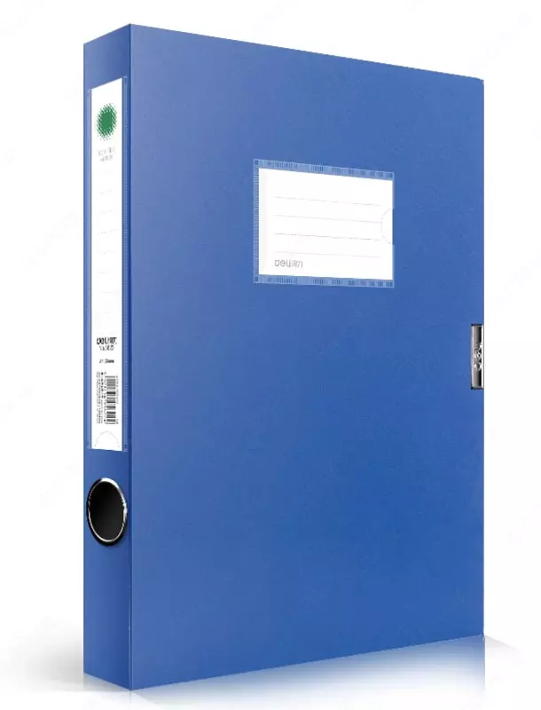 Deli plastik saqlash papkasi 320 x 240 x 35 mm  Velcro mahkamlagich  350 l (Art.- 5622bl) Moviy