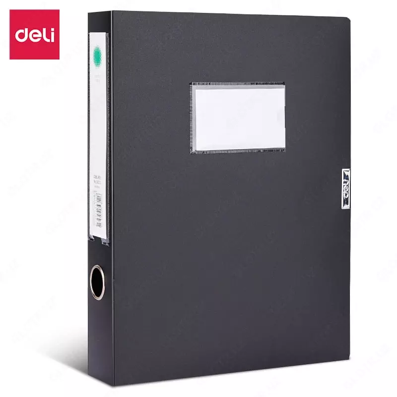 Deli plastik saqlash papkasi 318 x 238 x 50 mm  Velcro mahkamlagich  500 l (Art. - 5623bk) Qora