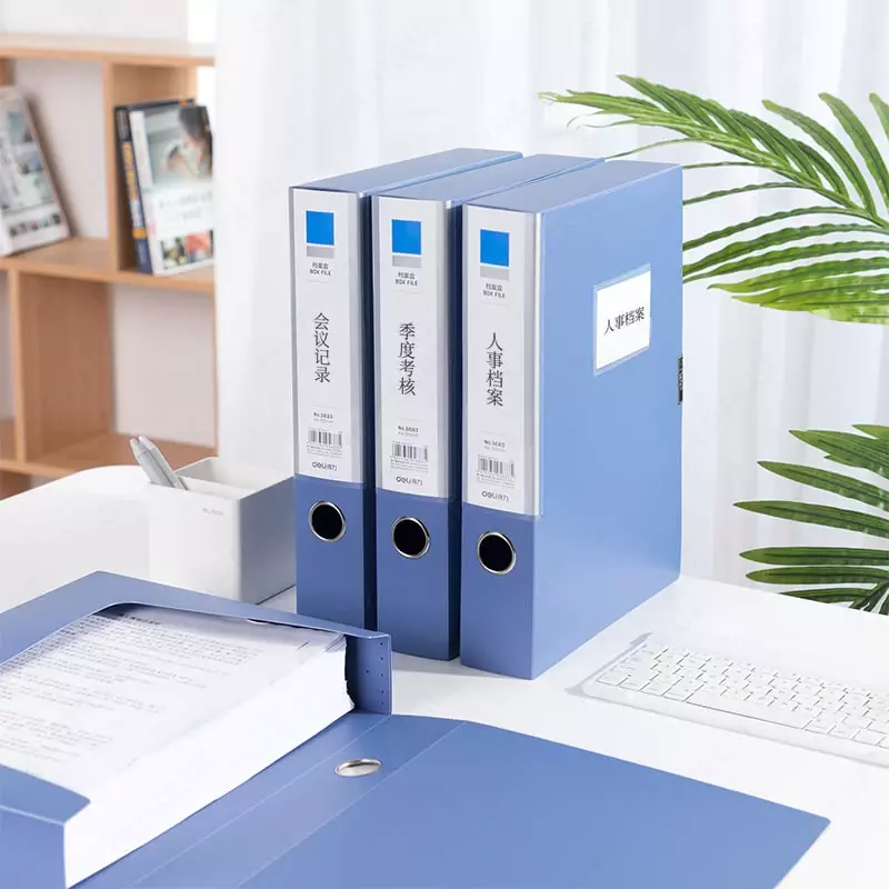  Deli plastik saqlash papkasi 318 х 239 х 55 mm  Velcro mahkamlagich  550 l (Art.- 5683bl) Moviy Chakana savdo