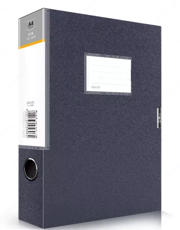 Deli plastik saqlash papkasi 320 x 240 x 55 mm  Velcro mahkamlagich  550 l (Art. - 5606bk) Qora