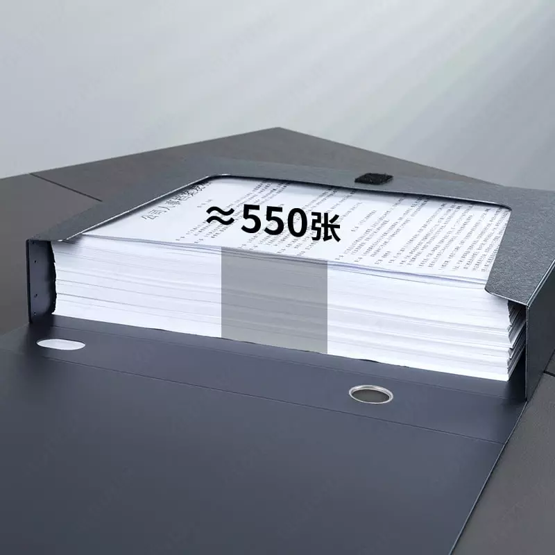   Deli plastik saqlash papkasi 320 x 240 x 55 mm  Velcro mahkamlagich  550 l (Art. - 5606bk) Qora