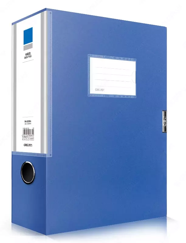 Deli plastik saqlash papkasi 320 x 240 x 76 mm  Velcro mahkamlagich  750 l (Art. - 5604bl) Moviy