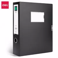 Deli plastik saqlash papkasi 320 x 240 x 76 mm  Velcro mahkamlagich  750 l (Art. - 5604bk) Qora