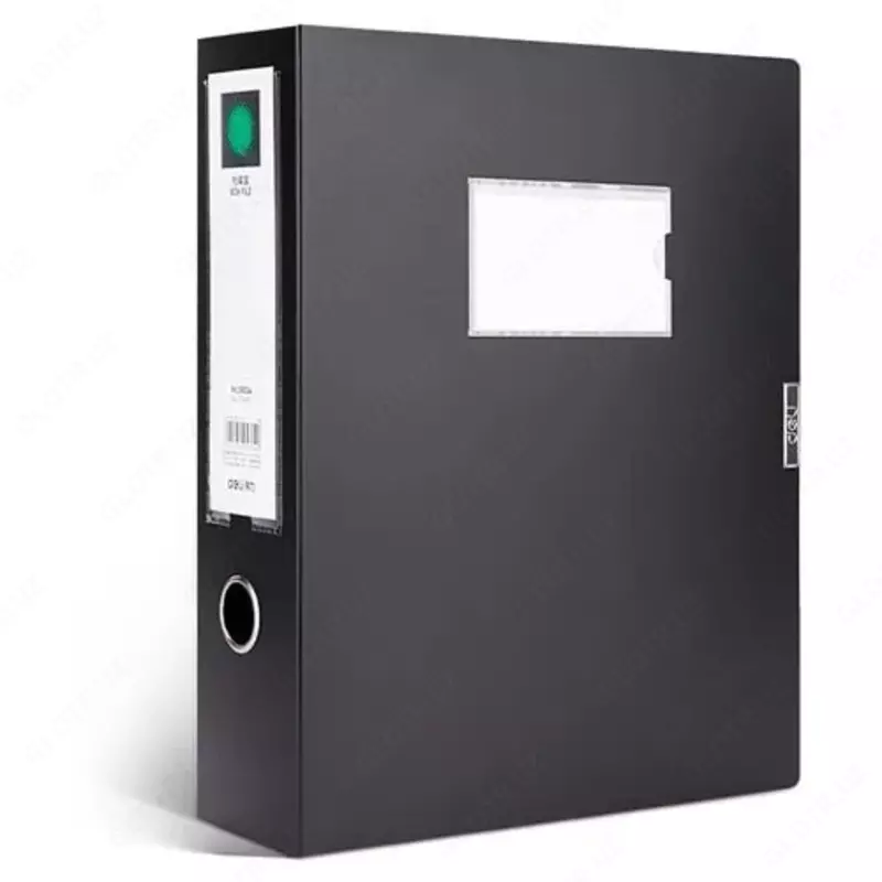   Deli plastik saqlash papkasi 320 x 240 x 76 mm  Velcro mahkamlagich  750 l (Art. - 5604bk) Qora