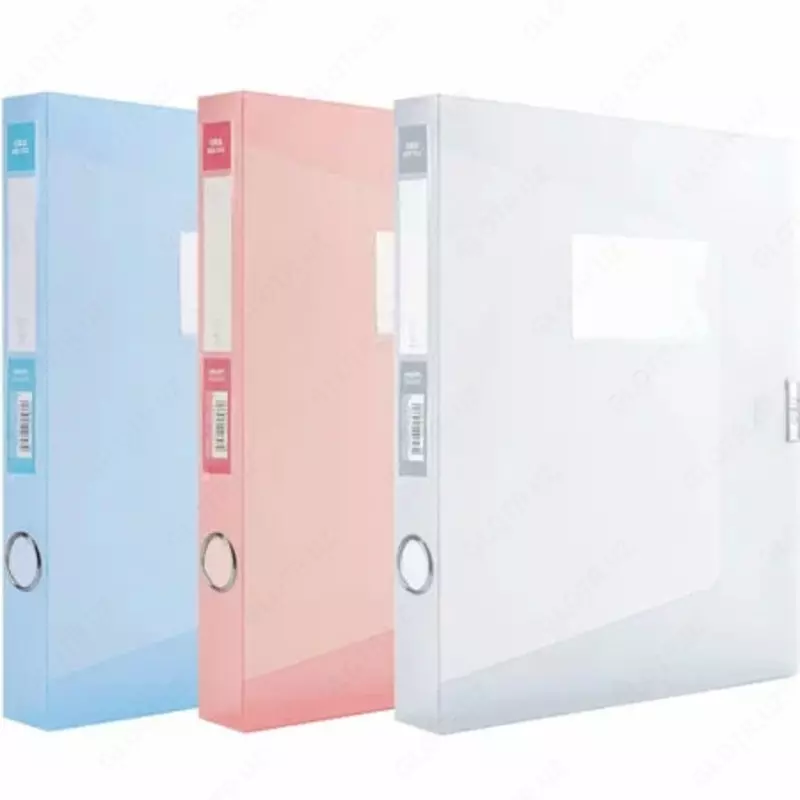  Deli plastik saqlash papkasi 320 x 240 x 35 mm  Velcro mahkamlagich  350 l (Art.- 63210-cl) Shaffof - 