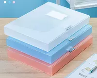   Plastik saqlash papkasi Deli 320 x 240 x 35 mm  Velcro mahkamlagich  350 l (Art. - 63210-bl) Moviy