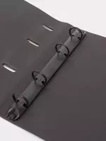  Полиуретановая папка-обложка для сменных блоков тетради Феникс+ А5  4 кольца (Арт.- 47680) Темно/серая - 