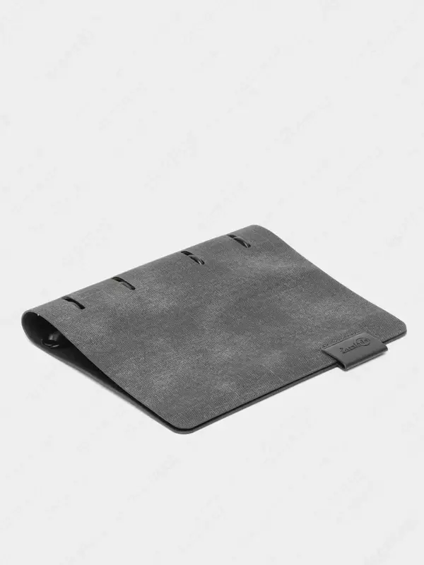   Полиуретановая папка-обложка для сменных блоков тетради Феникс+ А5  4 кольца (Арт.- 47680) Темно/серая