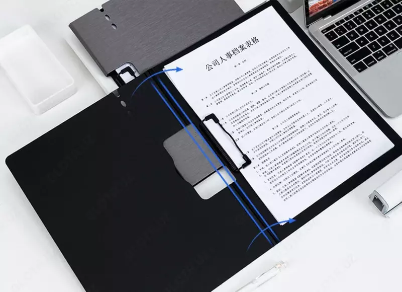   Plastik papka-papka (yon qisqich) Deli  A4  600 mikron (Art. - 64512dgr) Toq/kulrang