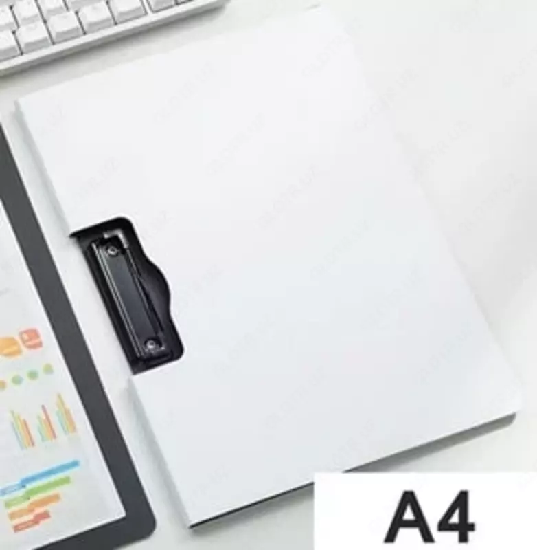 Пластиковая папка-планшет (боковой зажим) Deli  А4  600 мкм (Арт. - 5011-wt) Белая