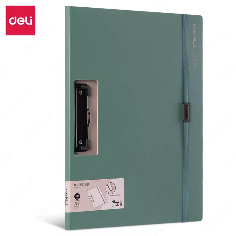 Plastik papka-planshet (yon klip) Deli Nusign 178  A4  600 mikron (Art. - 178-NS-gn) Yashil